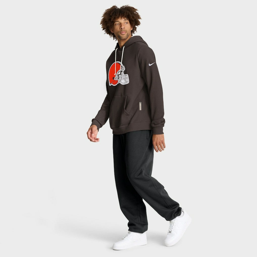 Cleveland Browns Sideline Standard Issue Initial Home Dri-FIT Hoodie Brown - Nike