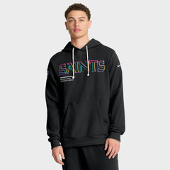 New Orleans Saints 2025 NFL Crucial Catch Sideline Standard Issue Dri-FIT Hoodie Black - Nike