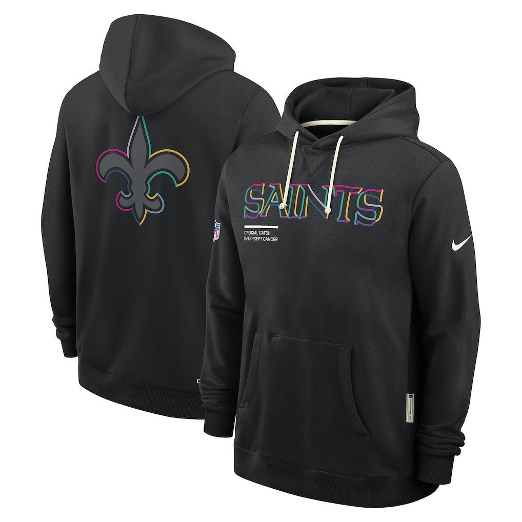New Orleans Saints 2025 NFL Crucial Catch Sideline Standard Issue Dri-FIT Hoodie Black - Nike