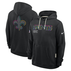New Orleans Saints 2025 NFL Crucial Catch Sideline Standard Issue Dri-FIT Hoodie Black - Nike