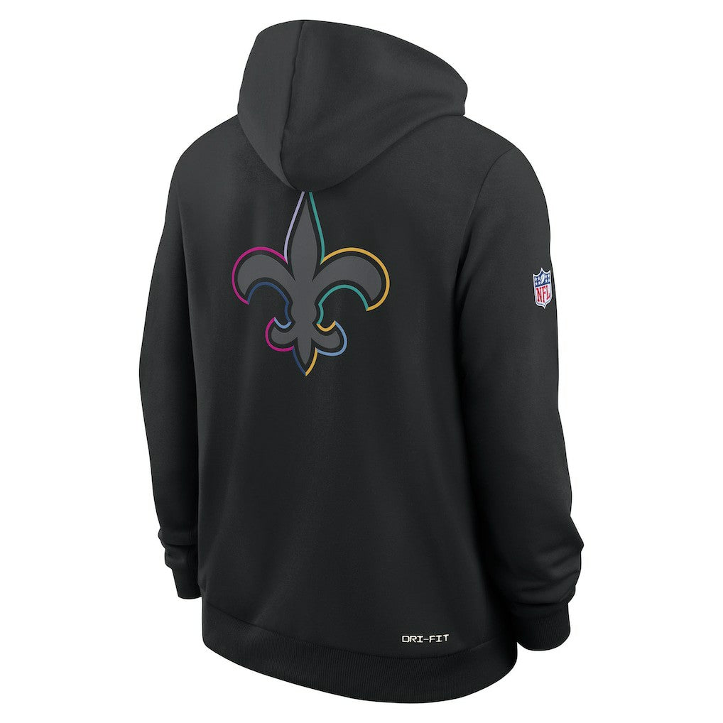 New Orleans Saints 2025 NFL Crucial Catch Sideline Standard Issue Dri-FIT Hoodie Black - Nike