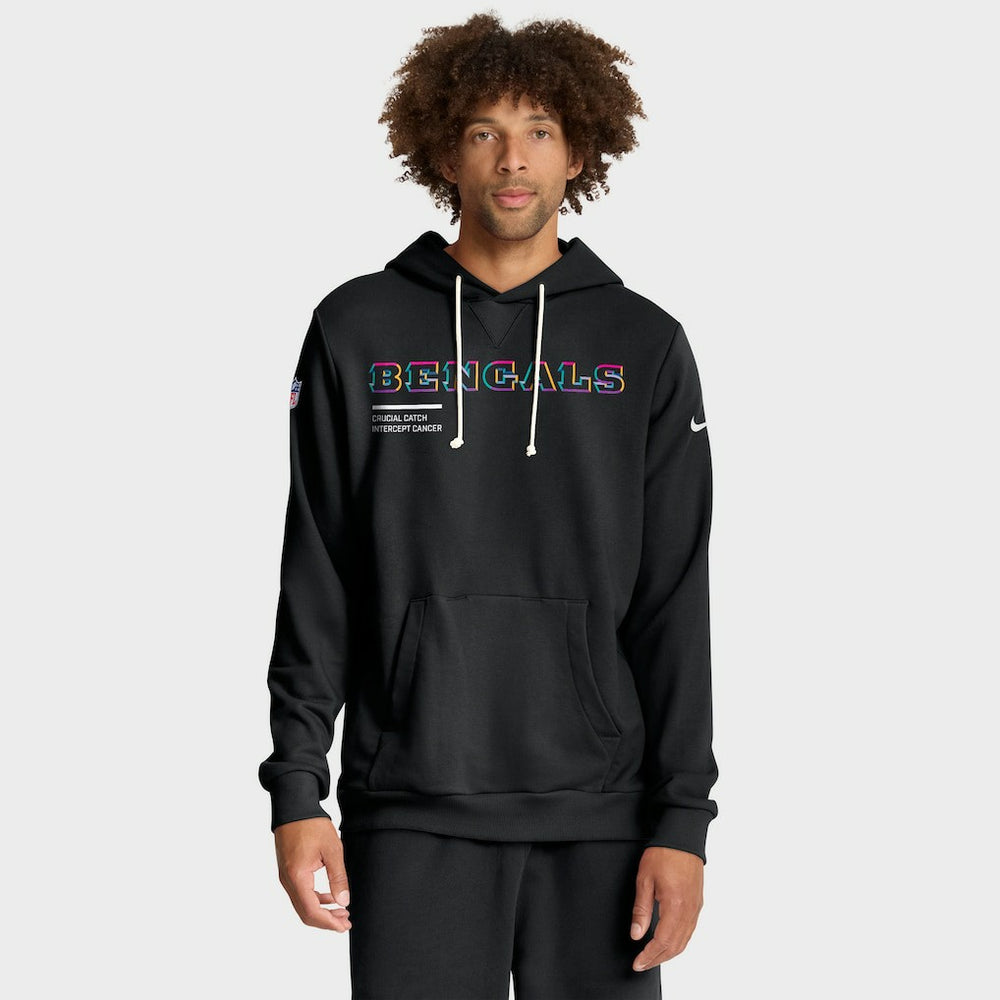 Cincinnati Bengals 2025 NFL Crucial Catch Sideline Standard Issue Dri-FIT Hoodie Black - Nike