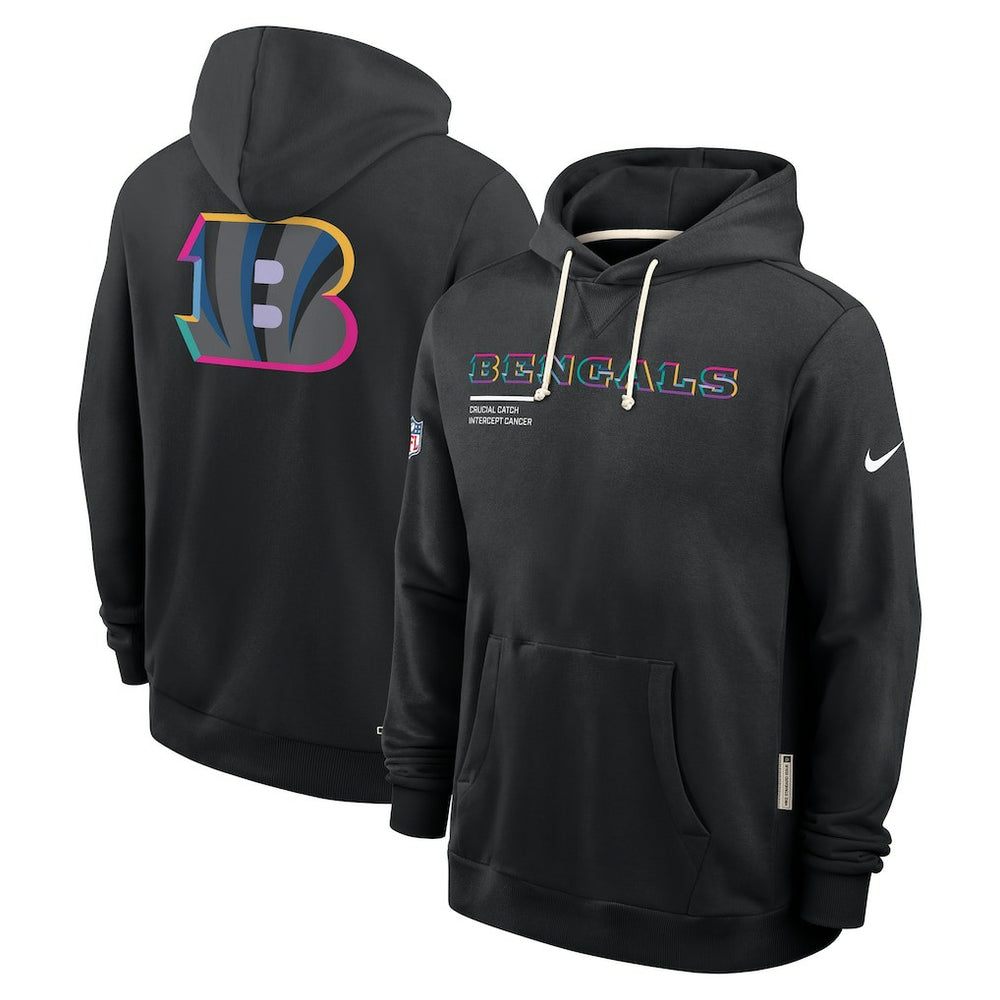 Cincinnati Bengals 2025 NFL Crucial Catch Sideline Standard Issue Dri-FIT Hoodie Black - Nike