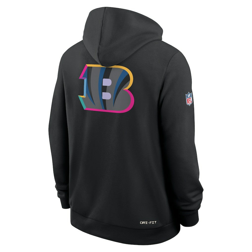 Cincinnati Bengals 2025 NFL Crucial Catch Sideline Standard Issue Dri-FIT Hoodie Black - Nike