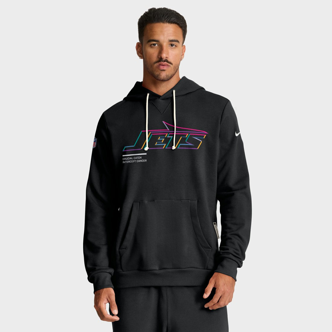 New York Jets 2025 NFL Crucial Catch Sideline Standard Issue Dri-FIT Hoodie Black - Nike
