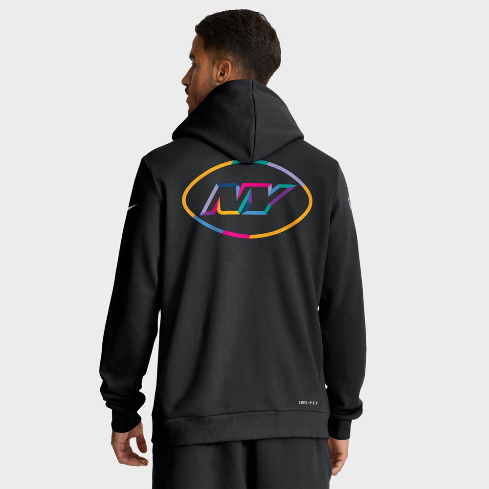 New York Jets 2025 NFL Crucial Catch Sideline Standard Issue Dri-FIT Hoodie Black - Nike
