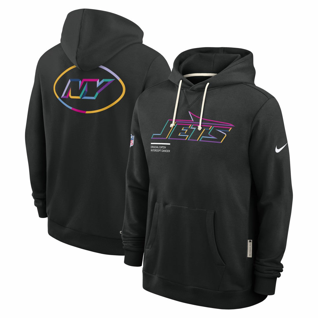 New York Jets 2025 NFL Crucial Catch Sideline Standard Issue Dri-FIT Hoodie Black - Nike