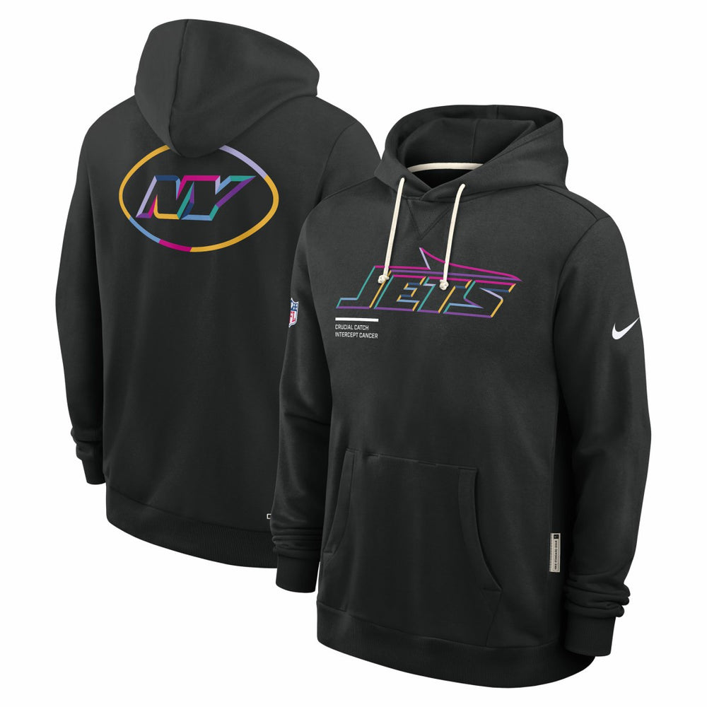 New York Jets 2025 NFL Crucial Catch Sideline Standard Issue Dri-FIT Hoodie Black - Nike