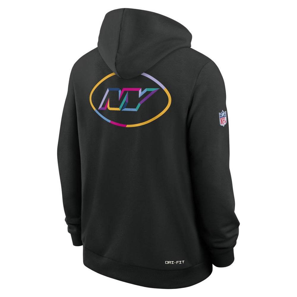 New York Jets 2025 NFL Crucial Catch Sideline Standard Issue Dri-FIT Hoodie Black - Nike