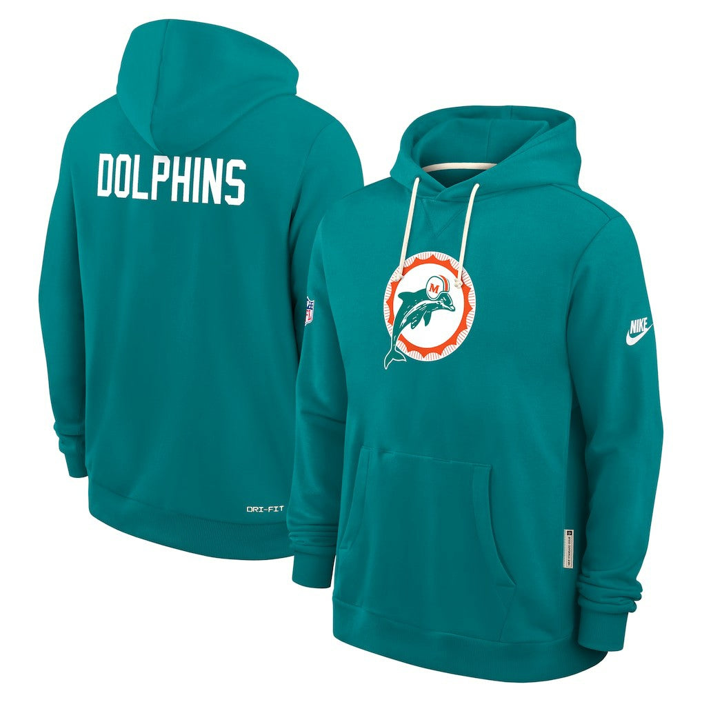 Miami Dolphins Sideline Standard Issue Alt 2 Dri-FIT Hoodie Aqua - Nike