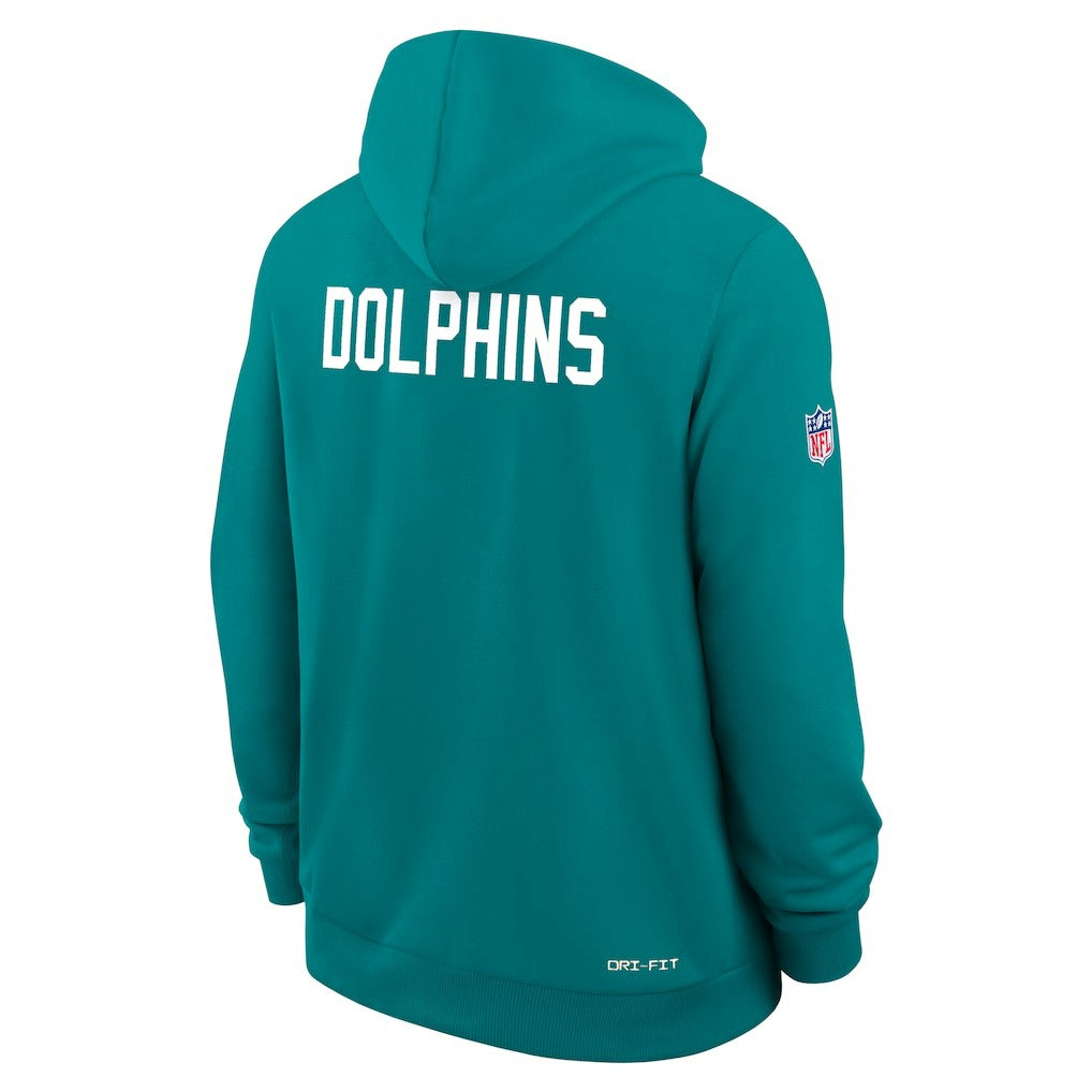 Miami Dolphins Sideline Standard Issue Alt 2 Dri-FIT Hoodie Aqua - Nike