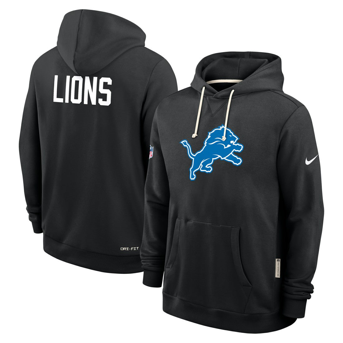 Detroit Lions Sideline Standard Issue Alt 2 Dri-FIT Hoodie Black - Nike