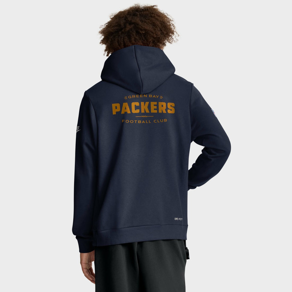 Green Bay Packers The 1923 Classic Sideline Dri-FIT Pullover Hoodie Navy - Nike