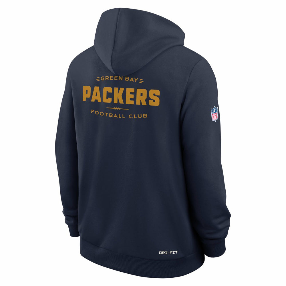 Green Bay Packers The 1923 Classic Sideline Dri-FIT Pullover Hoodie Navy - Nike