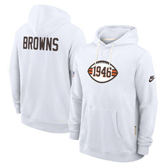 Cleveland Browns Sideline Standard Issue Alt 2 Dri-FIT Hoodie White - Nike