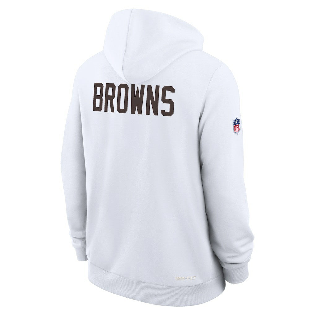 Cleveland Browns Sideline Standard Issue Alt 2 Dri-FIT Hoodie White - Nike