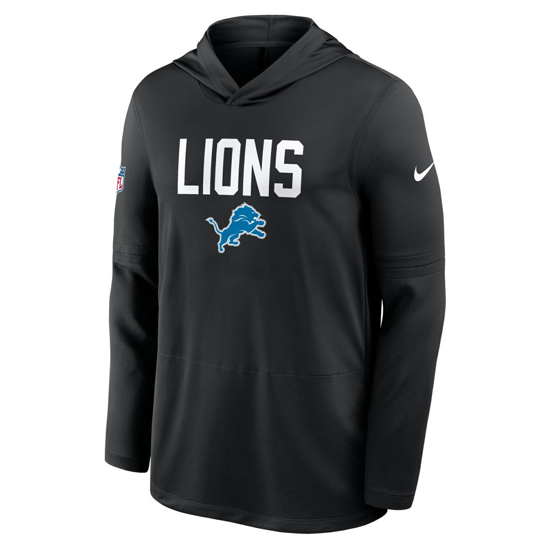 Detroit Lions Sideline Pass Accuracy Dri-FIT Long Sleeve Hoodie T-Shirt Black - Nike
