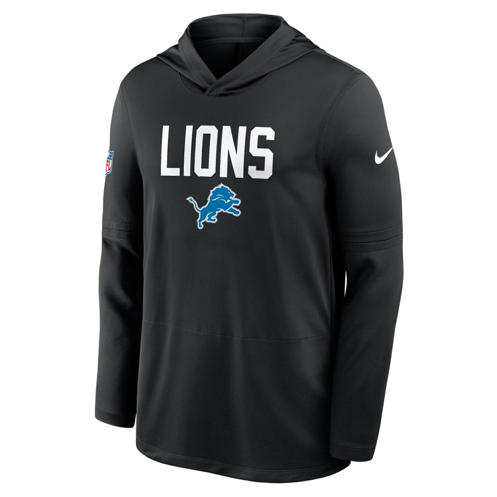Detroit Lions Sideline Pass Accuracy Dri-FIT Long Sleeve Hoodie T-Shirt Black - Nike