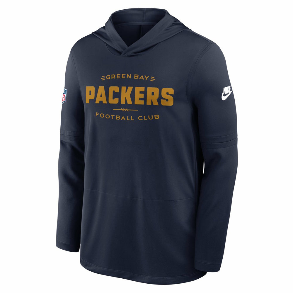 Green Bay Packers The 1923 Classic Pass Accuracy Dri-FIT Long Sleeve Hoodie T-Shirt Navy - Nike