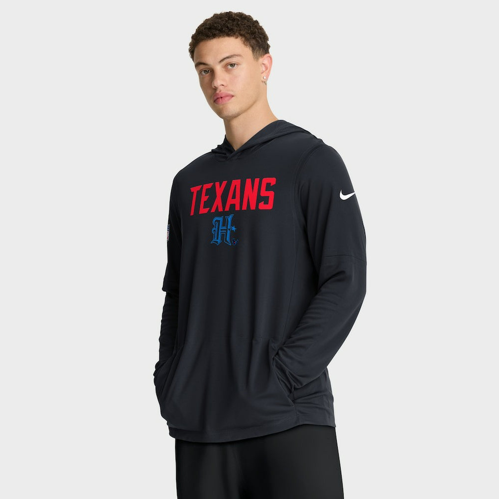Houston Texans Sideline Pass Accuracy Dri-FIT Long Sleeve Hoodie T-Shirt  Blue - Nike