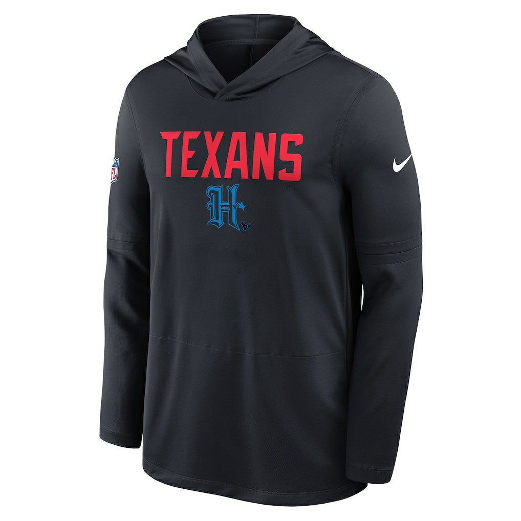 Houston Texans Sideline Pass Accuracy Dri-FIT Long Sleeve Hoodie T-Shirt  Blue - Nike