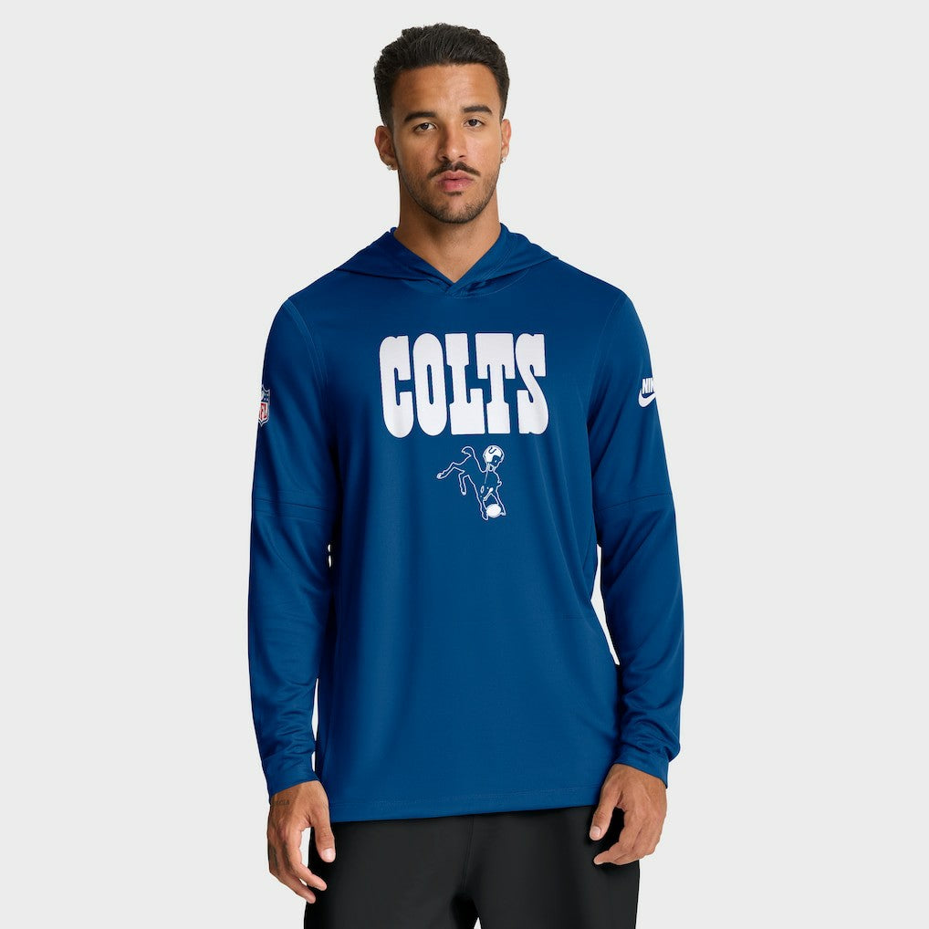 Indianapolis Colts Sideline Pass Accuracy Dri-FIT Long Sleeve Hoodie T-Shirt Royal - Nike