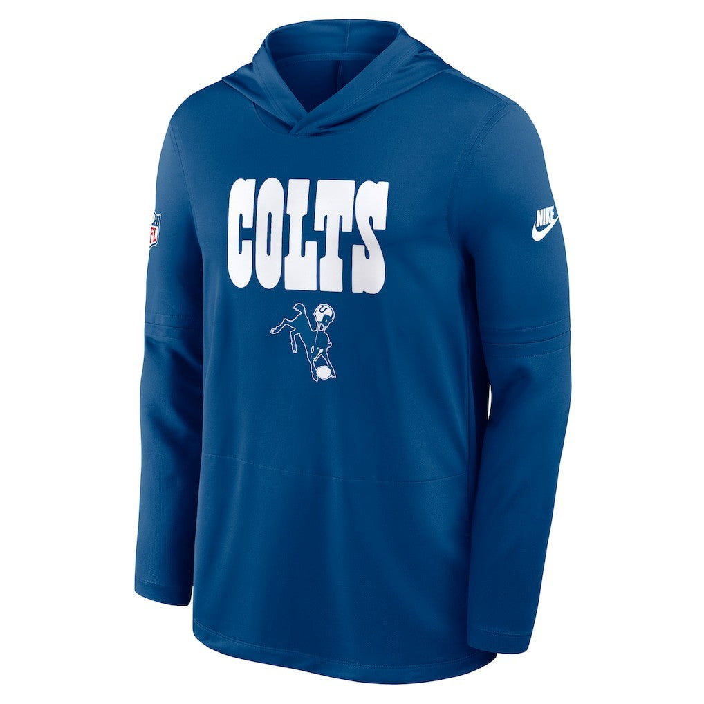 Indianapolis Colts Sideline Pass Accuracy Dri-FIT Long Sleeve Hoodie T-Shirt Royal - Nike