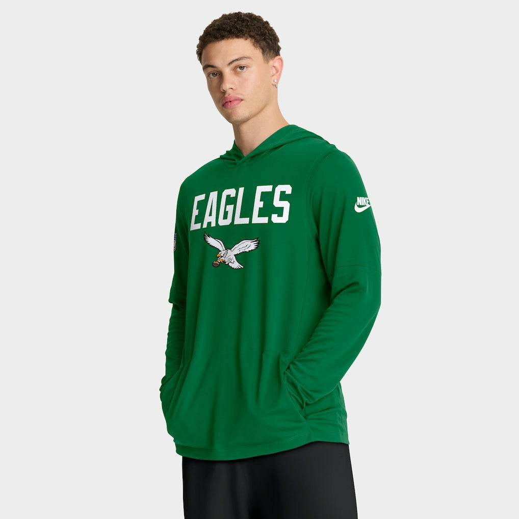 Philadelphia Eagles Sideline Pass Accuracy Dri-FIT Long Sleeve Hoodie T-Shirt  Kelly Green - Nike