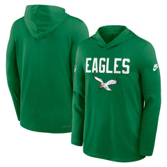 Philadelphia Eagles Sideline Pass Accuracy Dri-FIT Long Sleeve Hoodie T-Shirt  Kelly Green - Nike