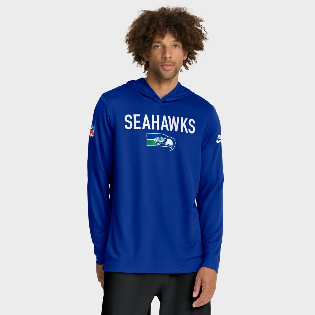 Seattle Seahawks Sideline Pass Accuracy Dri-FIT Long Sleeve Hoodie T-Shirt Royal - Nike