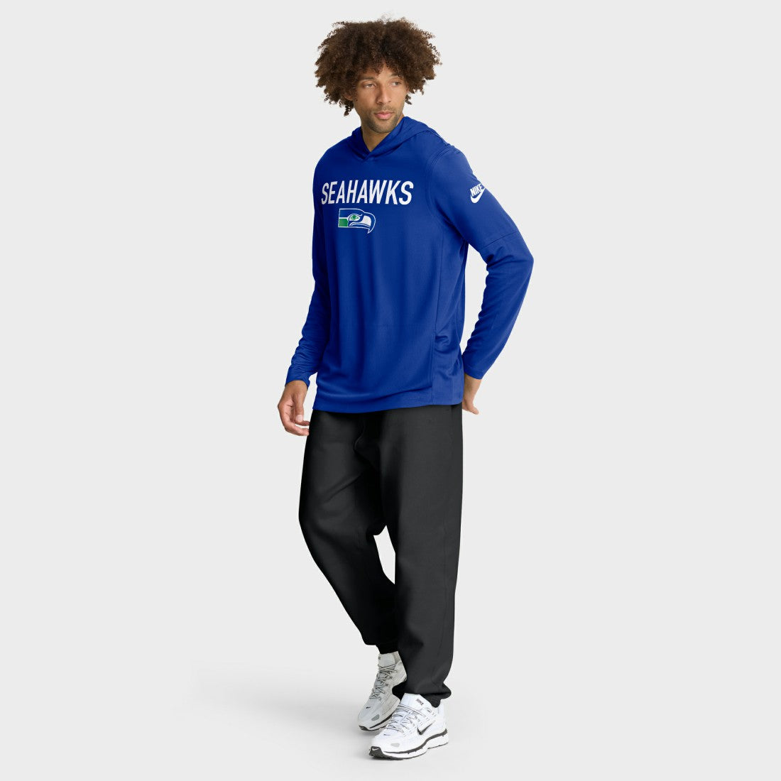 Seattle Seahawks Sideline Pass Accuracy Dri-FIT Long Sleeve Hoodie T-Shirt Royal - Nike