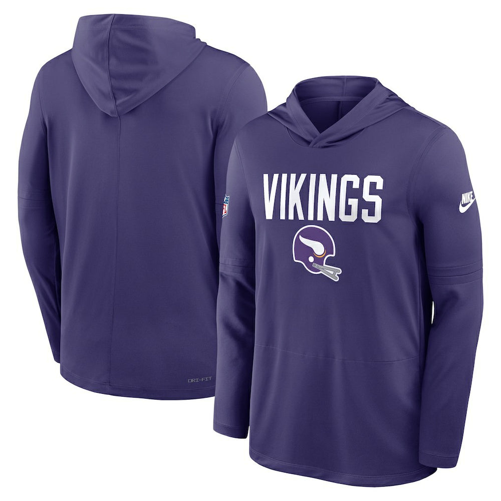 Minnesota Vikings Sideline Pass Accuracy Dri-FIT Long Sleeve Hoodie T-Shirt Purple - Nike