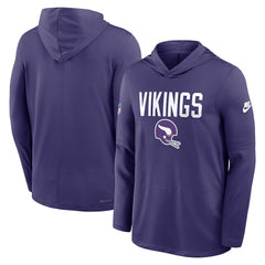Minnesota Vikings Sideline Pass Accuracy Dri-FIT Long Sleeve Hoodie T-Shirt Purple - Nike
