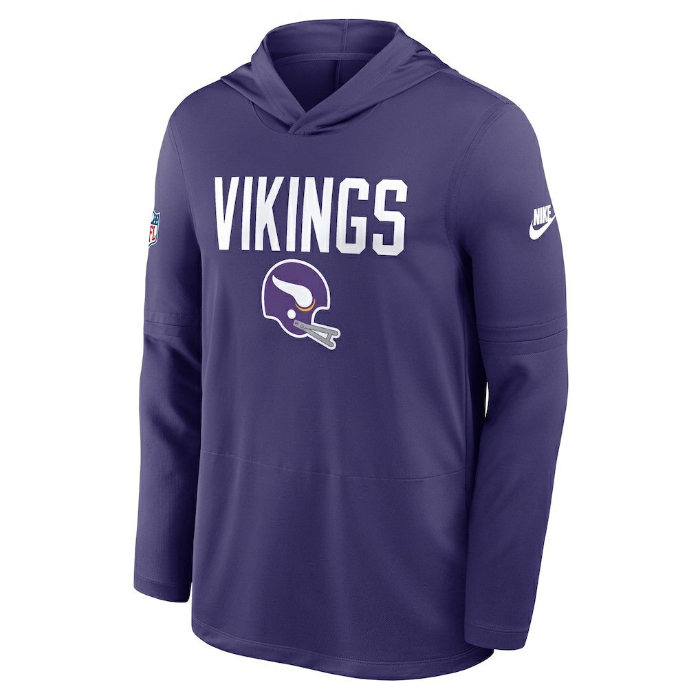 Minnesota Vikings Sideline Pass Accuracy Dri-FIT Long Sleeve Hoodie T-Shirt Purple - Nike