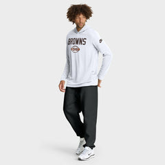 Cleveland Browns Sideline Pass Accuracy Dri-FIT Long Sleeve Hoodie T-Shirt White - Nike