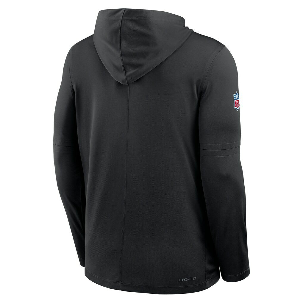 New York Jets Sideline Pass Accuracy Dri-FIT Long Sleeve Hoodie T-Shirt Black - Nike