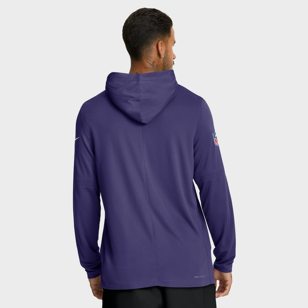 Baltimore Ravens Sideline Pure Fury Performance Long Sleeve Hoodie T-Shirt Purple - Nike