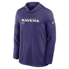 Baltimore Ravens Sideline Pure Fury Performance Long Sleeve Hoodie T-Shirt Purple - Nike