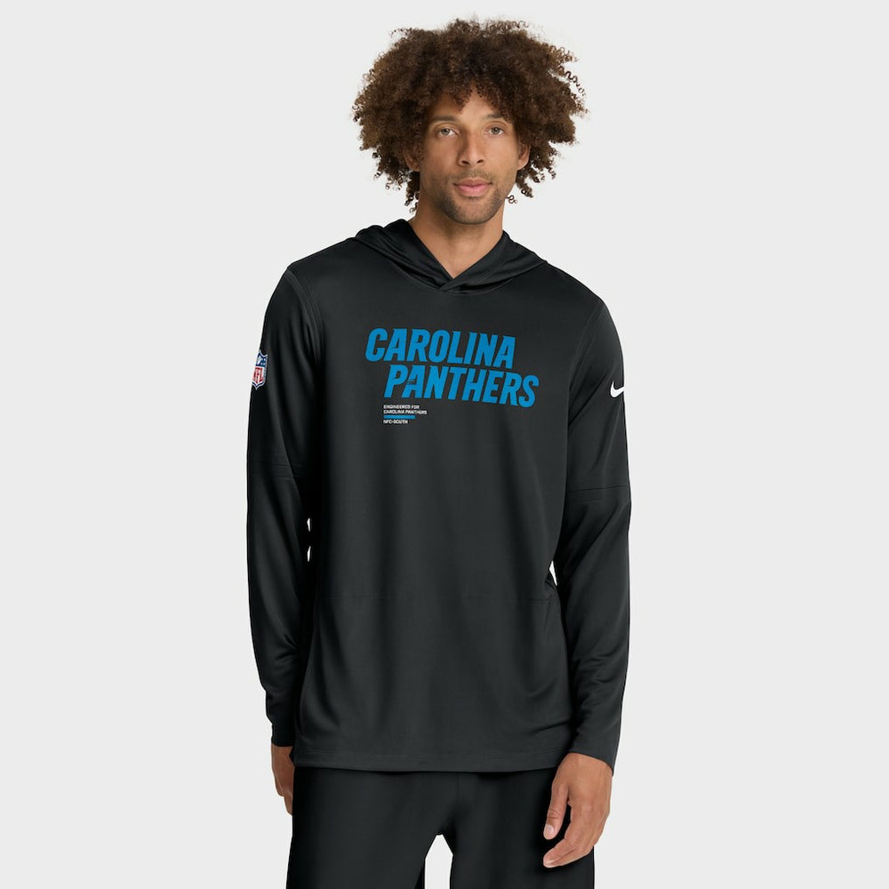 Carolina Panthers Sideline Pure Fury Performance Long Sleeve Hoodie T-Shirt Black - Nike