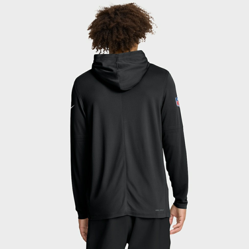 Carolina Panthers Sideline Pure Fury Performance Long Sleeve Hoodie T-Shirt Black - Nike