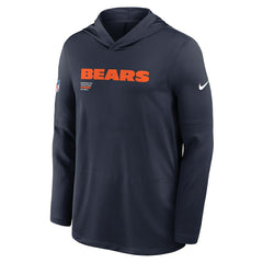 Chicago Bears Sideline Pure Fury Performance Long Sleeve Hoodie T-Shirt Navy - Nike