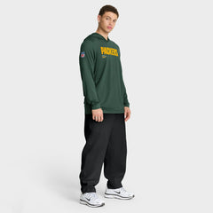 Green Bay Packers Sideline Pure Fury Performance Long Sleeve Hoodie T-Shirt Green - Nike