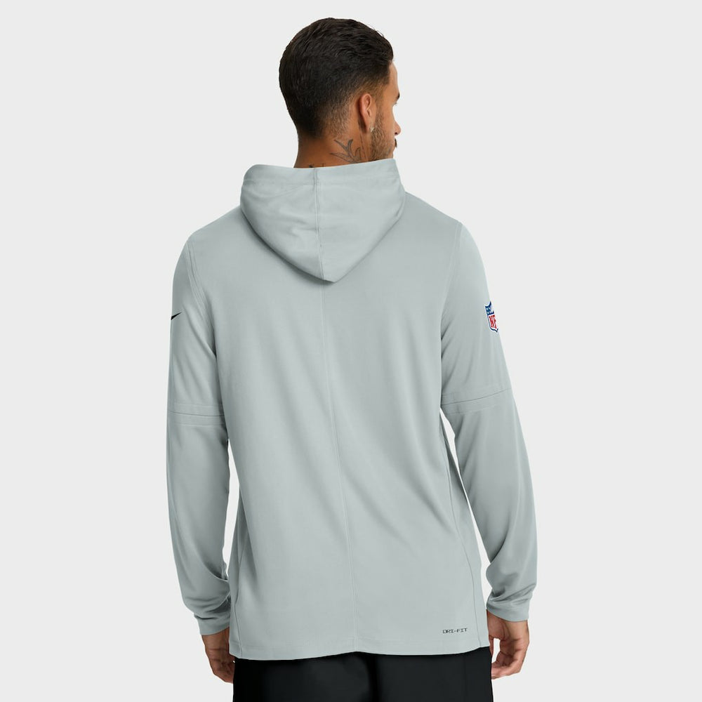 Las Vegas Raiders Sideline Pure Fury Performance Long Sleeve Hoodie T-Shirt Silver - Nike