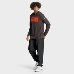 Cleveland Browns Sideline Pure Fury Performance Long Sleeve Hoodie T-Shirt Brown - Nike