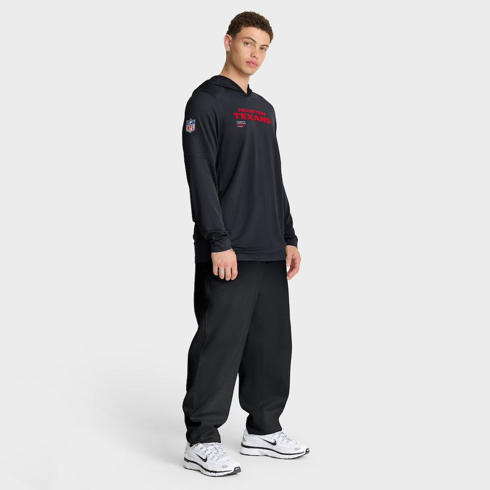Houston Texans Sideline Pure Fury Performance Long Sleeve Hoodie T-Shirt Navy - Nike