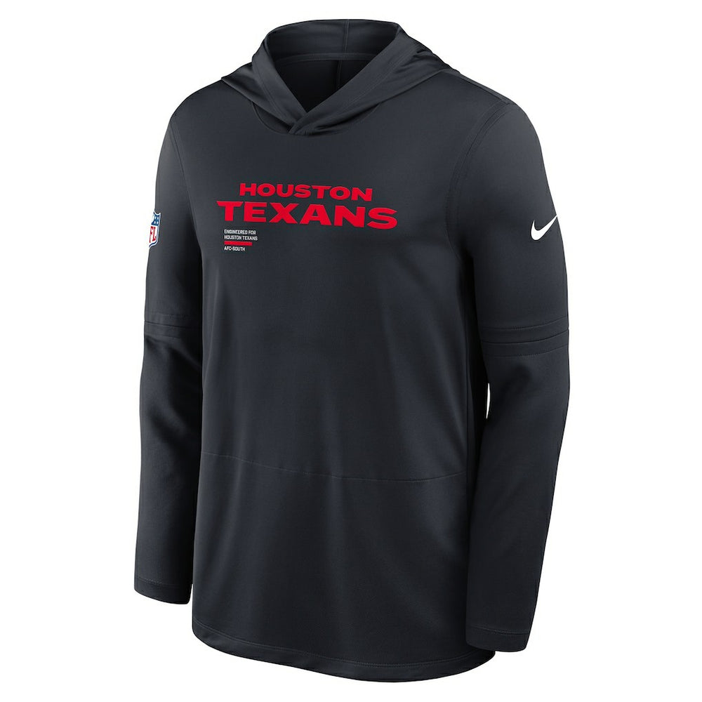 Houston Texans Sideline Pure Fury Performance Long Sleeve Hoodie T-Shirt Navy - Nike