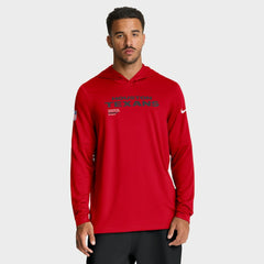 Houston Texans Sideline Pure Fury Performance Long Sleeve Hoodie T-Shirt Red - Nike