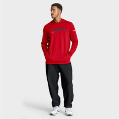 Houston Texans Sideline Pure Fury Performance Long Sleeve Hoodie T-Shirt Red - Nike