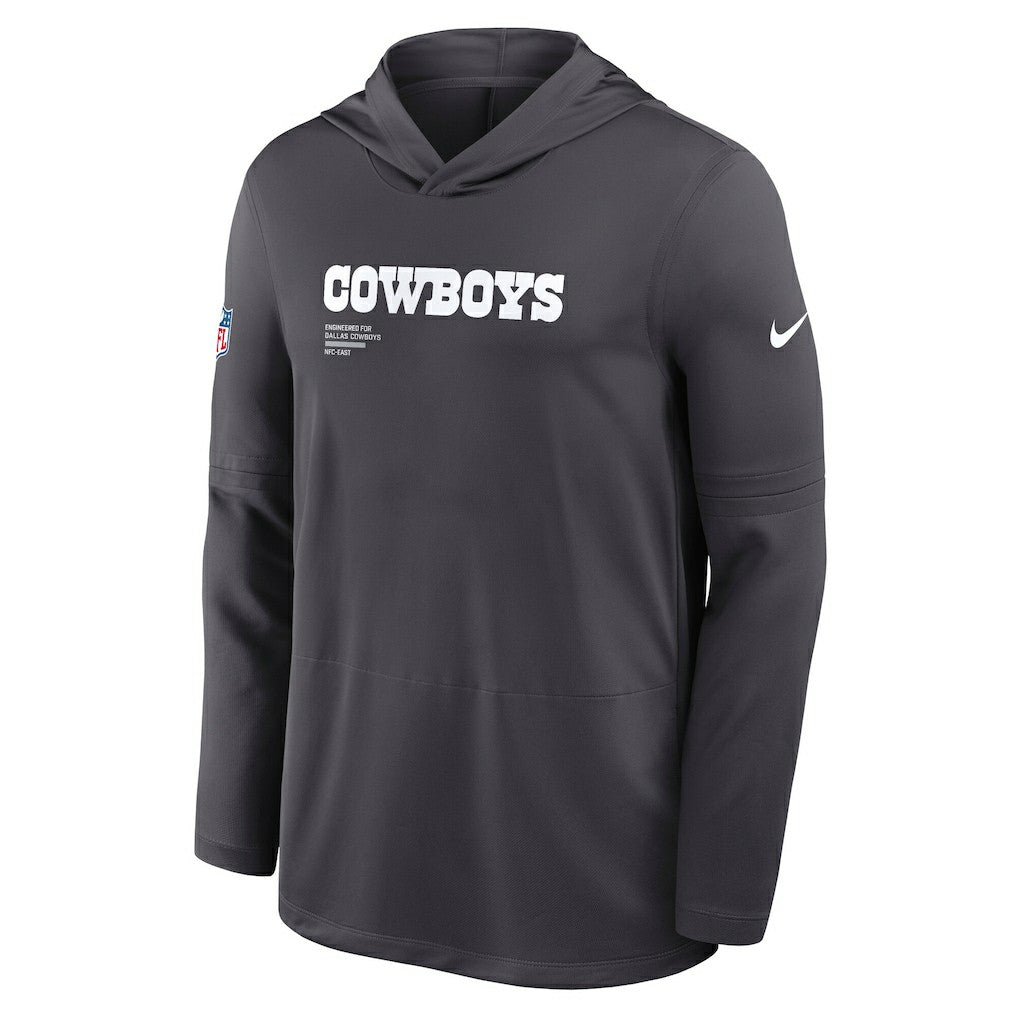Dallas Cowboys Sideline Pure Fury Performance Long Sleeve Hoodie T-Shirt Anthracite - Nike