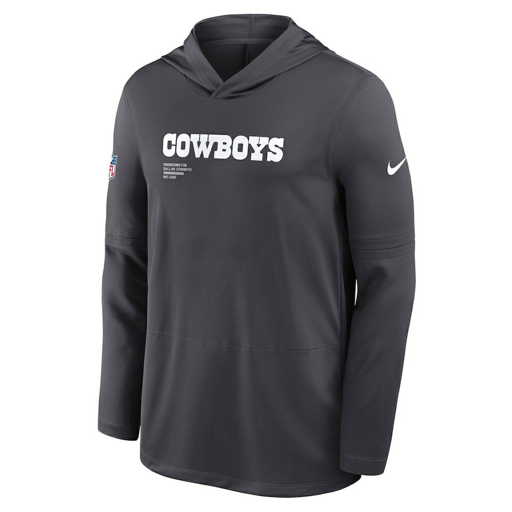 Dallas Cowboys Sideline Pure Fury Performance Long Sleeve Hoodie T-Shirt Anthracite - Nike